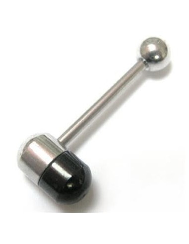 Barbel 316L capsula acero y negro