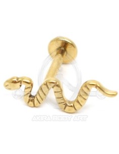Labret Titanio R. I. - SERPIENTE (Oro pvd) 2