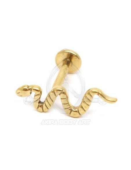 Labret Titanio R. I. - SERPIENTE (Oro pvd)