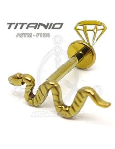 Labret Titanio - SERPIENTE (Anodizado Oro)