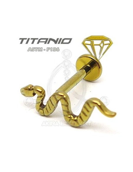 Labret Titanio - SERPIENTE (Anodizado Oro) Labret Titanio - SERPIENTE (Anodizado Oro)