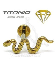 Labret Titanio - SERPIENTE (Anodizado Oro) 2