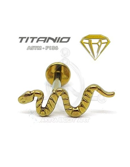 Labret Titanio - SERPIENTE (Anodizado Oro) Labret Titanio - SERPIENTE (Anodizado Oro)