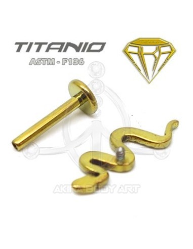 Labret Titanio - SERPIENTE (Anodizado Oro)