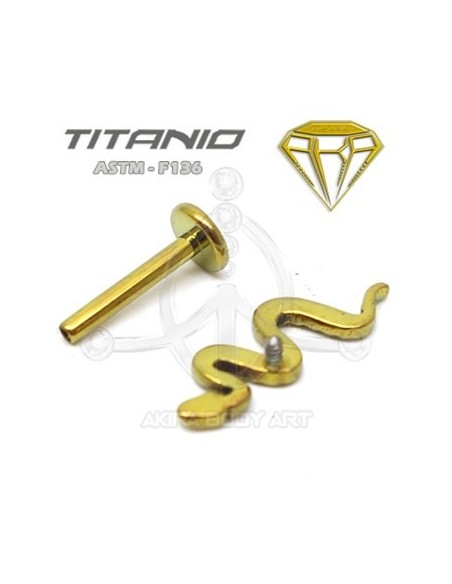 Labret Titanio - SERPIENTE (Anodizado Oro) Labret Titanio - SERPIENTE (Anodizado Oro)