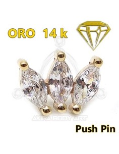 Repuesto PUSH IN joya 3 Pétalos - 14K