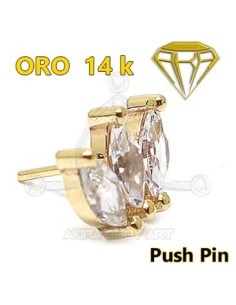 Repuesto PUSH IN joya 3 Pétalos - 14K 2