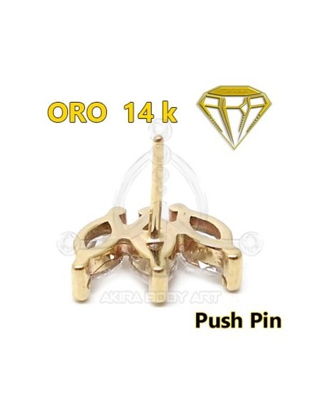 Repuesto PUSH IN joya 3 Pétalos - 14K