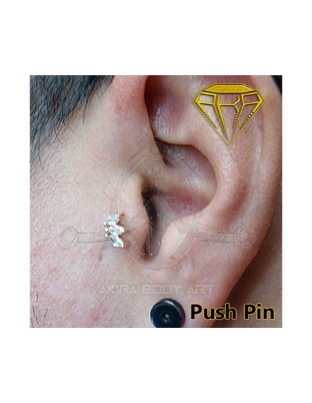 Repuesto PUSH IN joya 3 Pétalos - 14K