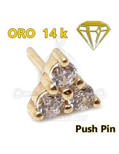 Repuesto PUSH IN joyas Triángulo - 14K