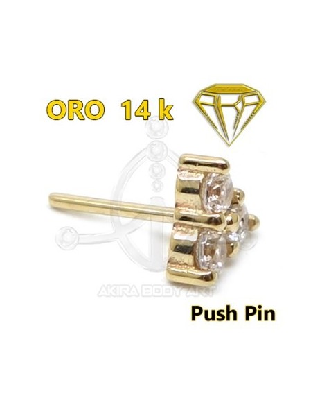 Repuesto PUSH IN joyas Triángulo - 14K
