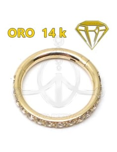 Aro Segmentado con Joyas en canto - 14K
