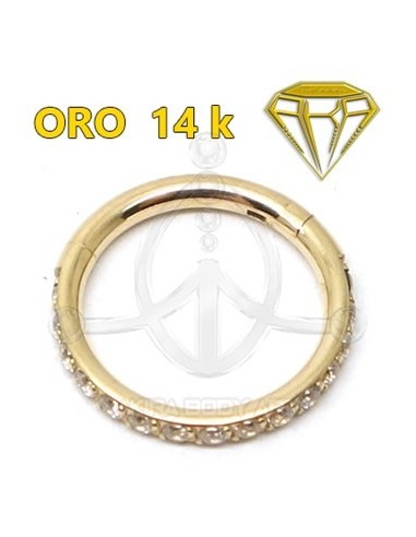 Aro Segmentado con Joyas en canto - 14K