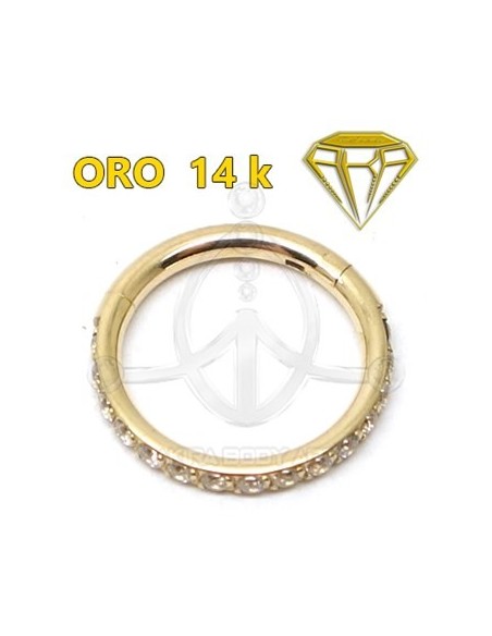 Aro Segmentado con Joyas en canto - 14K Aro Segmentado con Joyas en canto - 14K