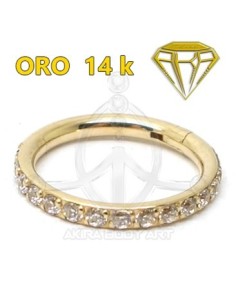 Aro Segmentado con Joyas en canto - 14K 2