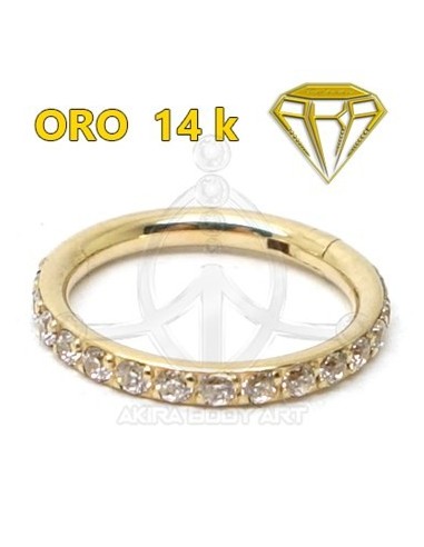 Aro Segmentado con Joyas en canto - 14K