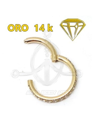 Aro Segmentado con Joyas en canto - 14K