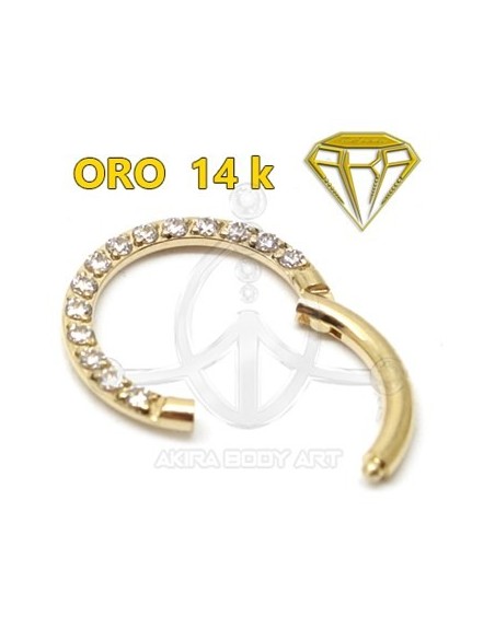 Aro Segmentado con Joyas - 14K