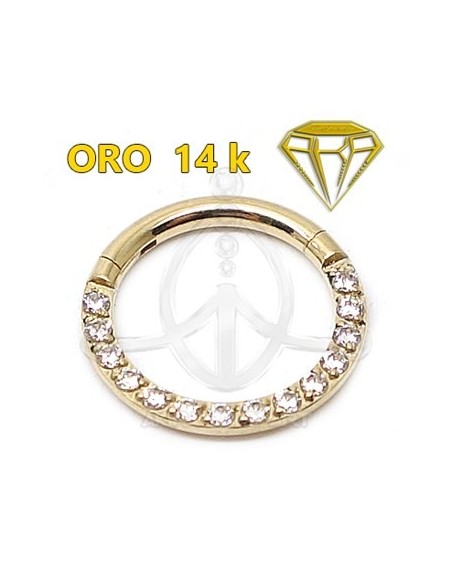 Aro Segmentado con Joyas - 14K