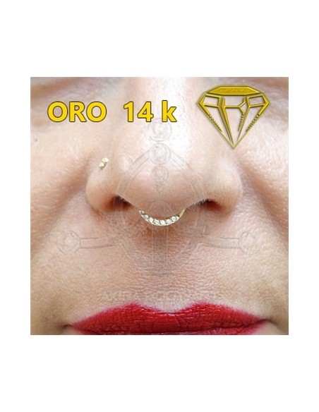 Aro Segmentado con Joyas - 14K