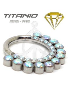 Aro doble segmentado 2 filas de joyas