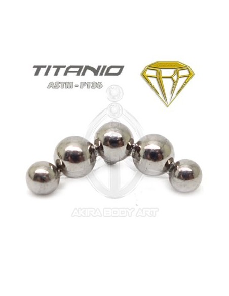 Repuesto Luna - 5 Bolas (Titanio Rosca interna) Repuesto Luna - 5 Bolas (Titanio Rosca interna)