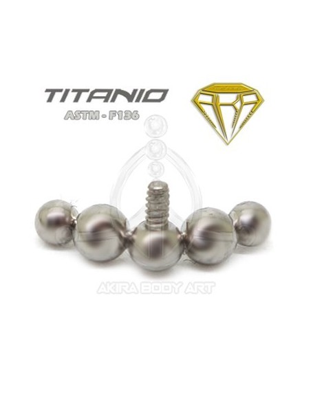 Repuesto Luna - 5 Bolas (Titanio Rosca interna) Repuesto Luna - 5 Bolas (Titanio Rosca interna)