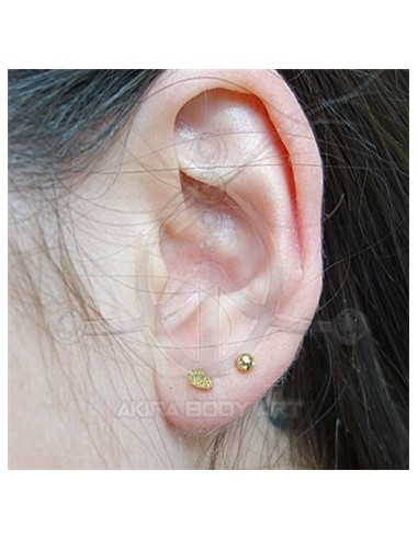 Labret Lágrima joyas (Rosca interna) - Oro (PVD)