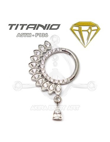 Aro segmentado petalos joya y colgante