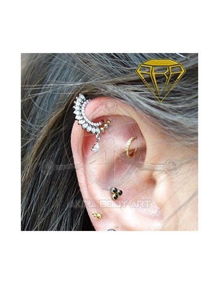 Aro segmentado petalos joya y colgante Aro segmentado petalos joya y colgante