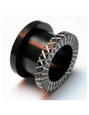 Túnel rosca acero negro rayado