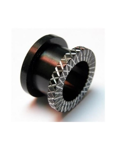 Túnel rosca acero negro rayado Túnel rosca acero negro rayado