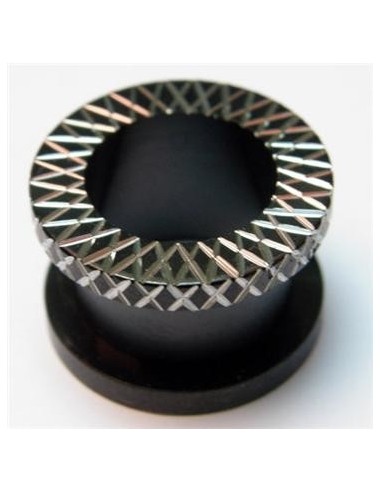 Túnel rosca acero negro rayado