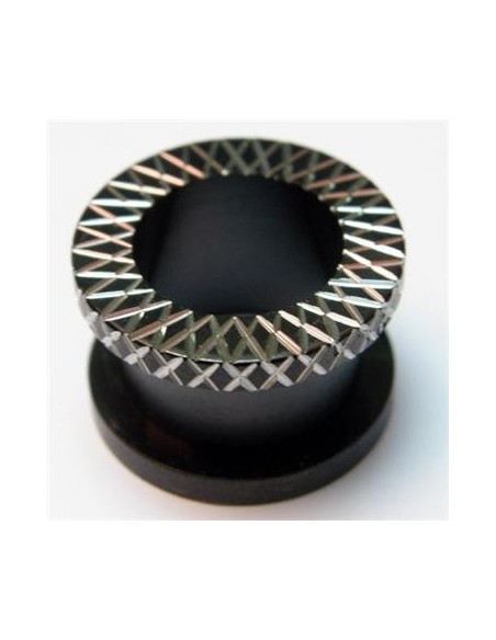 Túnel rosca acero negro rayado Túnel rosca acero negro rayado