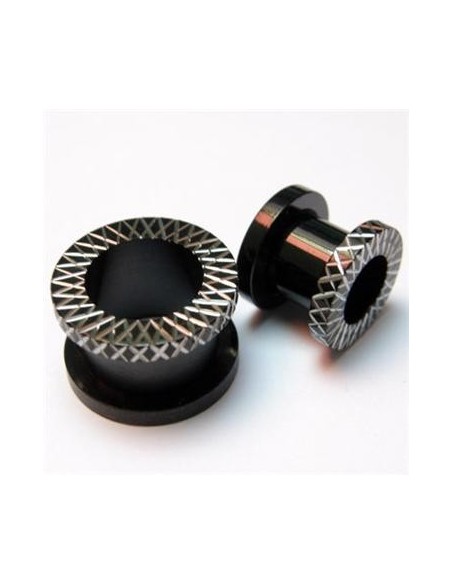 Túnel rosca acero negro rayado Túnel rosca acero negro rayado