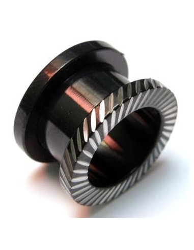 Túnel rosca acero negro rayado