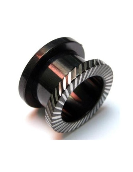 Túnel rosca acero negro rayado Túnel rosca acero negro rayado