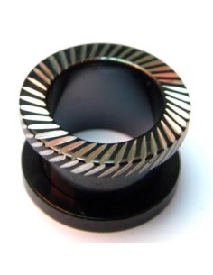 Túnel rosca acero negro rayado 2