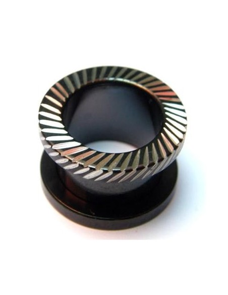 Túnel rosca acero negro rayado Túnel rosca acero negro rayado