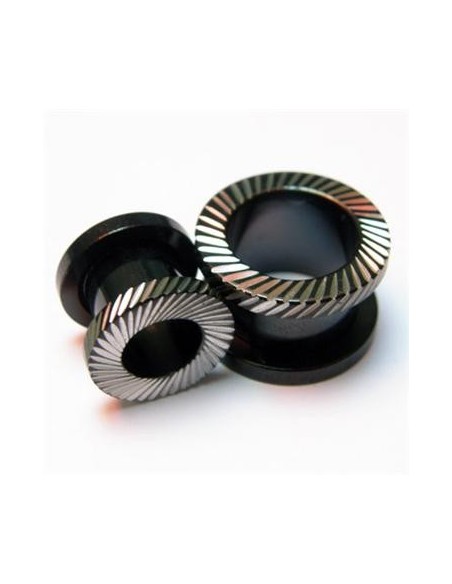 Túnel rosca acero negro rayado Túnel rosca acero negro rayado