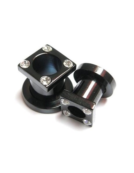 Dilatador cuadrado negro con joyas. Dilatador cuadrado negro con joyas.