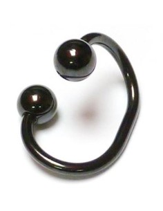 Circular barbell acero negro doblado