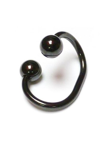 Circular barbell acero negro doblado