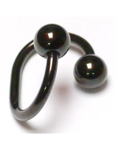 Circular barbell acero negro doblado 2