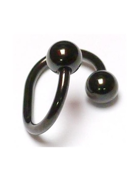 Circular barbell acero negro doblado